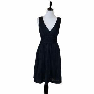 Trina Turk Silk Black V-neckline fit & flair Dress Size 4